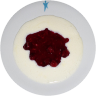Grießbrei mit Waldbeer-Dip dazu Zucker und Zimt (19,81)